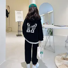 セットアップ フーディ パンツ ２点セット ブラック 120-170 男の子 女の子 韓国子供服