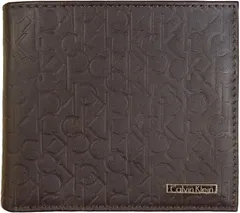 【送料無料】【あす楽】　Calvin Klein（カルバンクライン）74285　Billford with coin case　二つ折小銭入れ付き財布　RFIDセキュリティ　ライニング　スキミング防止　CKリピートロゴスタンパ　001ブラック　プレゼント贈り物
