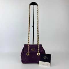 【希少】PRADA プラダ スエード 肩掛けハンドバック ギャランティカード有！ 希少】PRADA プラダ スエード 肩掛けハンドバック ギャランティカード
