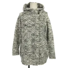 メイソングレイ MAYSON GREY カーディガン ニット 1B フーディ 2 ブラック ホワイト 240111E