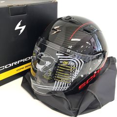 SCORPION EXO-230 QR ジェットヘルメット 除菌消臭済 Lサイズ ブラック レッド オートバイ ツーリング ライディング バイカー バイク用品 スコーピオン ◇TA2532