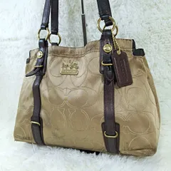 コーチ COACH シグネチャー 肩掛け ショルダーバッグ トートバッグ ベージュ ブラウン 15402 2663075e20251017