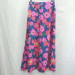 ◇ ⊂ RODEO CROWNS ロデオクラウンズ 花柄 ロング フレア スカート サイズF ピンク系 ネイビー レディース E  【1501230019255】