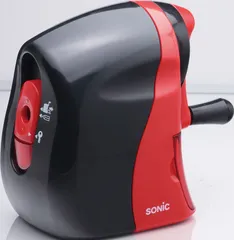 ソニック かるハーフ 手動鉛筆削り 黒赤 SK-802-Rのサムネイル