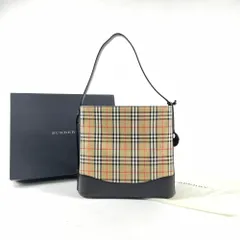 BURBERRY　バーバリー　KU　033　BE　09　ハンドバッグ　ワンショルダーバッグ　シャドーホース　ノバチェック柄　ベージュ/ブラック