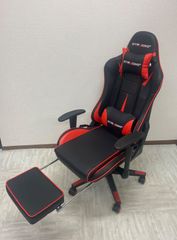 【furu-sin様専用】GTRACING ゲーミングチェア　フットレスト付き　レッド　赤　オフィスチェア　(担当　水谷)