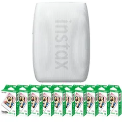 (フィルム100枚付)富士フィルム　スマートフォン用プリンター リンク3　CLAY WHITE（クレイホワイト） INS MINI LINK3 CLAY WHITE