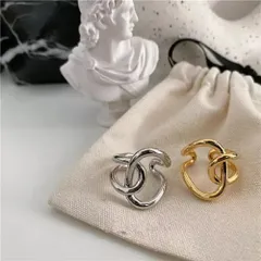 【普通郵便発送】 【在庫限り】フックリング ツイストリング ゴールド フリーサイズリング 指輪 アクセサリー