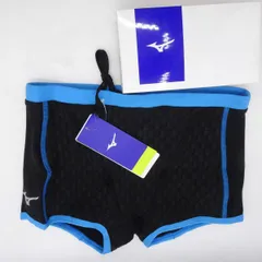 【未使用】ミズノ 競泳 水泳  練習用 エクサースーツWD ショートスパッツ 水着 M ブラック ライトブルー N2MB757692 メンズ MIZUNO