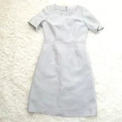 極美品    ユキトリイ   YUKI TORII    ビジューワンピース    高見え！   シルク混   シルバー    サイズ38のサムネイル