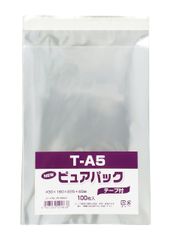 シモジマ(Shimojima) エスティシー 透明 袋 ピュアパック テープ付 A5サイズ 100枚入