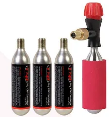 新品  仏式兼用 米式 エアバルブ CO2ボンベ16g×4本 ボンベセット イン
