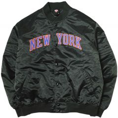 KITH NYC x New York Knicks キスニューヨークシティ ニューヨークニックス 別注 Varsity Jacket ナイロンスタジャン M BLACK スタジアムジャンパー バスケットボール アウター g21987