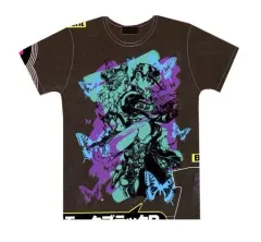 【中古】衣類 空条徐倫＆空条承太郎 特製Tシャツ スモークブラックB(グレー×グリーン×パープル) Sサイズ 「ジョジョの奇妙な冒険 第六部 ストーンオーシャン」 ウルトラジャンプ 2021年5月号 応募者全員サービス