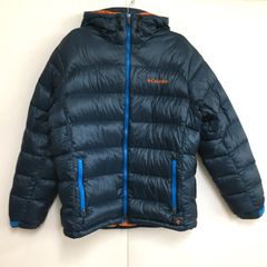 Columbia コロンビア ロッカウェーデンスフーディー ダウンジャケット Lサイズ ネイビー 紺 PM5418 チャック破損 25e菊ST