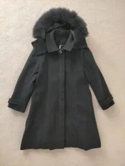 フランドル　ef-de　ネイビー　ファー付　ロングコート 15