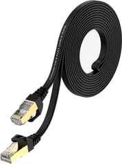 Lovicool LANケーブル 2m CAT8 高速 有線lan カテゴリー8 フラットタイプランケーブル 40Gbps/2000MHz RJ45金メッキコネクタ イーサネットケーブル PC モデム ​ルーター PS3 PS4 Xbox等に対応 ブラック