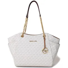 マイケルコース バッグ MICHAEL KORS コーティングキャンバス レザー ジェット セット トラベル モノグラム チェーン ショルダー トートバッグ バニラホワイト 35F8GTVE7B