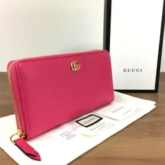 200 極美品 グッチ 長財布 456117 プチマーモント ピンク