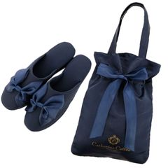【特価商品】フォーマル ヒール付き スリッパ ＆ SH002 リボン巾着袋セット [キャサリンコテージ] TAK