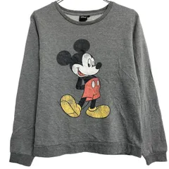 Disney キャラクタースウェット トレーナー レディース M グレー ディズニー プルオーバー ミッキー 古着卸 アメリカ仕入 a612-6442