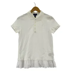 POLO RALPH LAUREN ポロ・ラルフローレン ワンポイントロゴ刺繡 フリルポロシャツ sizeXL/TG(16)/ホワイト