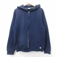 90s Russell フルジップパーカー　ハイコットン　ネイビー　無地 90s USA製 RUSSELLラッセル 無地 スウェット ジップパーカー 紺
