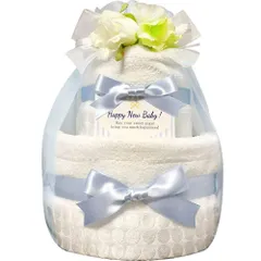 KanonBabys おむつケーキ 男の子 今治 オーガニック 出産祝い 2段 Sサイズ 3001 [Sサイズ(x 22)]