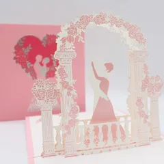 【特価セール】誕生日、結婚式、記念日、母の日、クリスマスカード、すべての機会のためのグリーティングカードのための3Dポップアップフラワーサンキューカード (YELLOW)