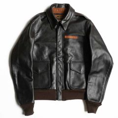 【美品】AVIREX【A-2 フライトジャケット】40 ブラウン レザー アビレックス 25050403