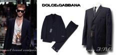 DOLCE&GABBANA3つ釦ストライプスーツ52ネイビーブルー紺52大サイズ
