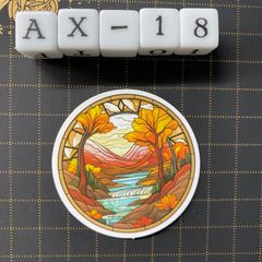 방수 스티커 가을 숲 스테인드 글라스 스타일 일러스트 AX-18