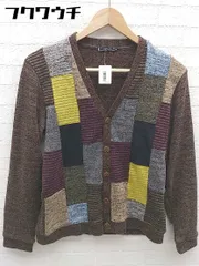 ◇ tk.TAKEO KIKUCHI ティーケータケオキクチ 長袖 カーディガン サイズM ブラウン マルチ レディース 【1002802285189】