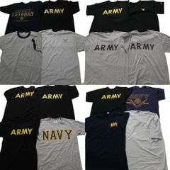 古着卸 まとめ売り 実物・民間MIX ミリタリー 半袖Tシャツ 16枚セット (メンズ M /L ) ARMY NAVY AIR FORCE リンガーＴ 中古 古着 NA6964