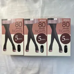 【3箱セット】ATSUGI 80デニールタイツ 5足組 日本サイズ M-L / L-XL アツギ 防寒