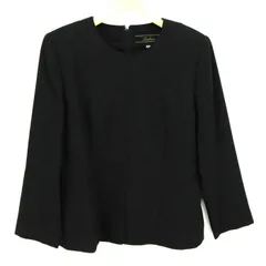 レリアン カットソー シャツ 7分袖 ウール100% ブランド トップス 日本製 黒 レディース 9号サイズ ブラック Leilian 【中古】