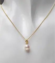 【SV925】一粒 真珠 ネックレス（8ｍｍ・あこや真珠）