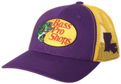 SALE！バス プロ ショップス オリジナル メッシュキャップ パープル/ゴールド　ルイジアナパッチ