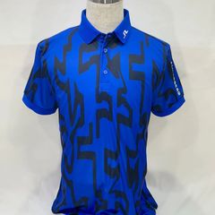 J.LINDEBERG ジェイリンドバーグ 総柄 ポロシャツ S ライトブルー