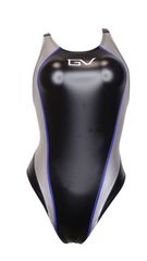 【GRAF VOGEL】 コスチューム水着 レディース コスプレ GV-2100 PU エナメル調 黒シルバー　S-7XL