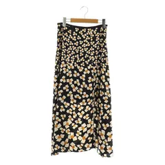 イエナ IENA Deveaux フラワープリントスカート フレア マキシ ロング 36 黒 ブラック /AT ■OS ■AX