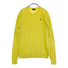 サイズ：48 MARK&amp;LONA マークアンドロナ 2023年モデル ニットセーター スカル柄 イエロー系 [240101501855] ゴルフウェア メンズ ストスト MARK&LONA マークアンドロナ 2023年モデル ニットセーター