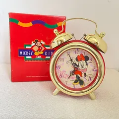 B-266　Disney/ディズニー　MICKEY for KIDS　ミニー　置時計　目覚まし時計　レッド　通電確認済み