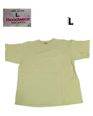 USA製　Goodwear 無地半袖Tシャツ　胸ポケット　イエロー　L   OR00114