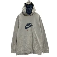 NIKE プリントスウェット パーカー キッズ 150程 ライトグレー ナイキ ロゴ スポーツ 裏起毛 古着卸 アメリカ仕入 a611-8702のサムネイル