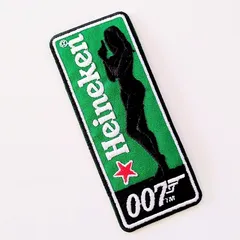 送料無料！ ★刺繍アイロンワッペン★ 【 ハイネケン ( Heineken )  007 ダブルオーセブン 】 〚アメリカン雑貨 アメトイ〛