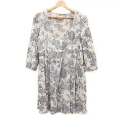 RalphLauren Denim&Supply(ラルフローレンデニム&サプライ) ワンピース サイズS レディース美品  - 白×ブルーグレー 七分袖/ひざ丈