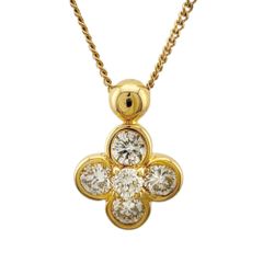 AHKAH K18 天然ダイヤモンド 0.10ct ヌーディーフルールネックレス 
