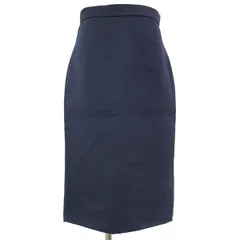 美品 JIL SANDER ジル・サンダー シルク ウール スカート ボトムス ネイビー 紺 34 XS ミディ丈 オフィス きれいめ 上品 エレガント フォーマル ベーシックのサムネイル