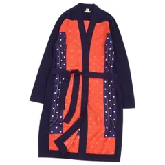 6111【美品・サイズ34】エルメス☆総柄シルク切替カーディガン ツイルレーヌ 6111【美品・サイズ34】エルメス☆総柄シルク切替カーディガン